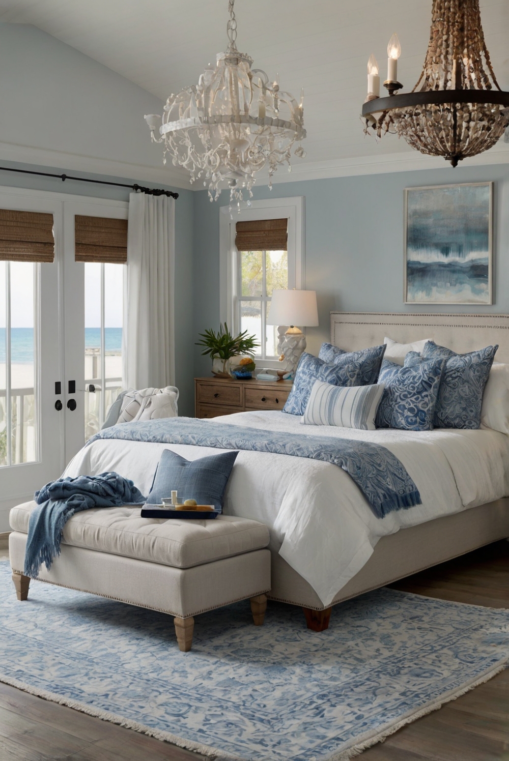 coastal bedroom decor, coastal interior design, coastal home decor, beach themed bedroom, coastal living room decor, coastal decorating ideas, beach house interior design