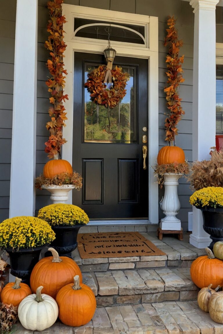 porch decor, fall decorations, outdoor autumn decor, front porch ideas, seasonal home decor