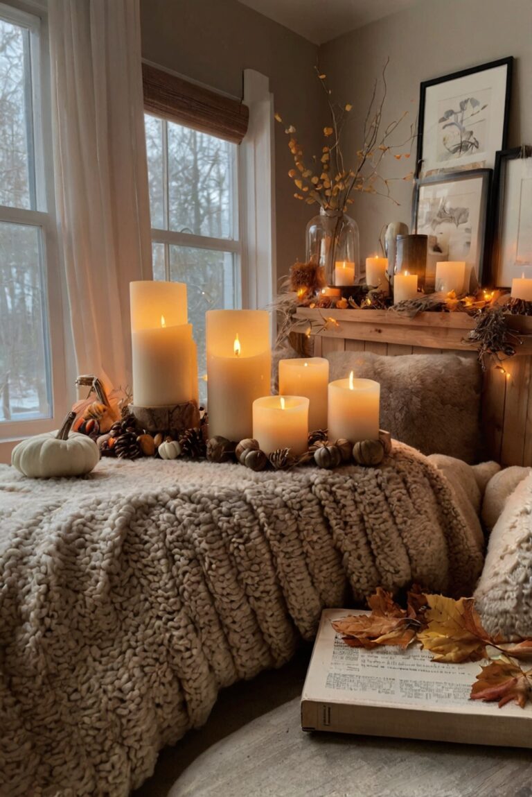 Fall Room Decor Ideas, Cozy Home Decorating, Autumn Interior Design, Warm Room Makeover, Stylish Fall Home Décor