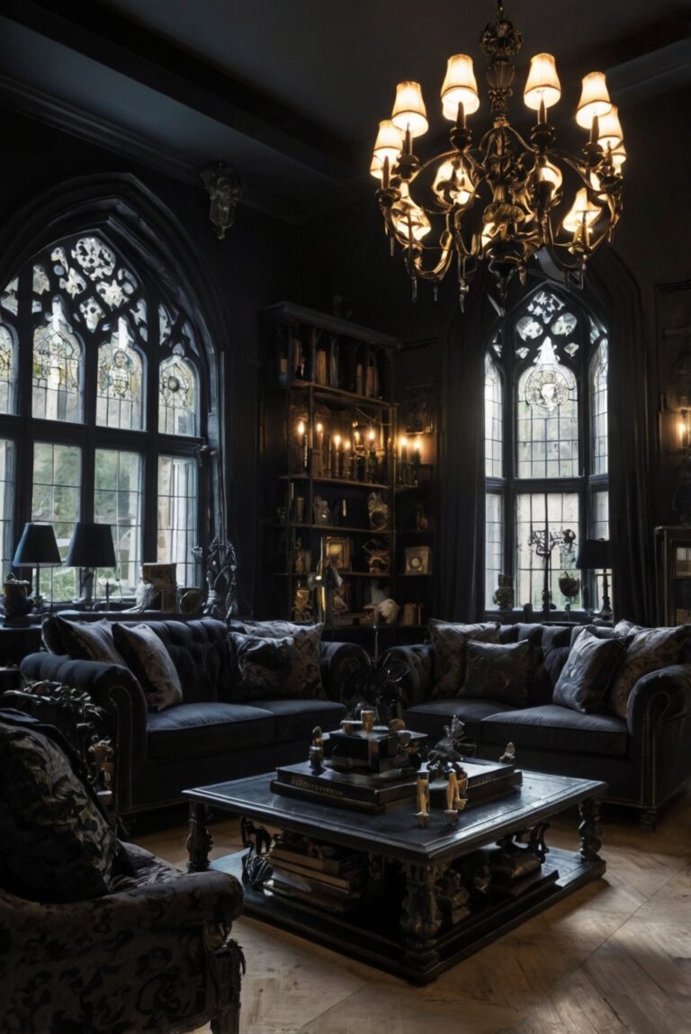 Gothic furniture, Gothic decor, Gothic home accessories, Gothic interior design, Gothic living room design