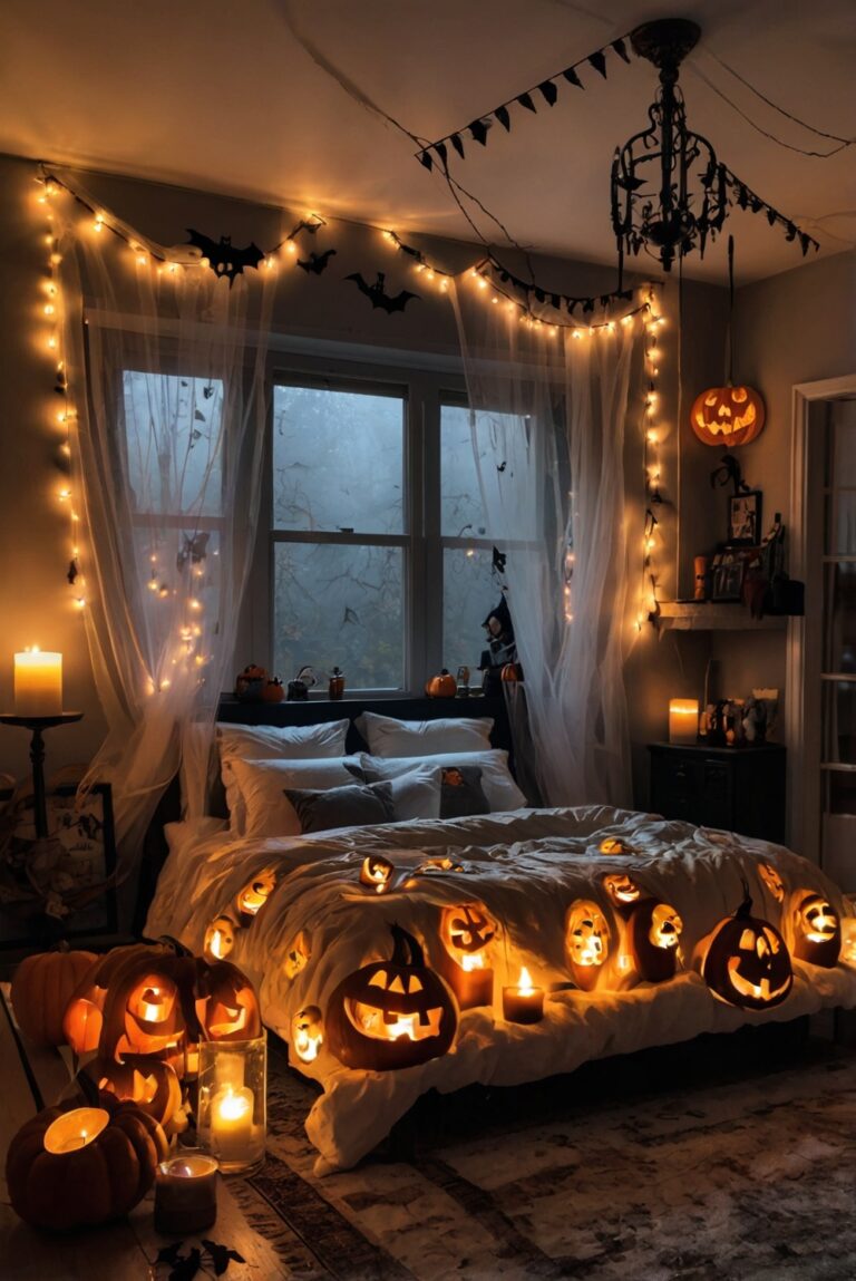 Halloween Bedding, Spooky Bedroom Decor, Scary Bedroom Ideas, Halloween Room Accessories, Creepy Bedroom Design